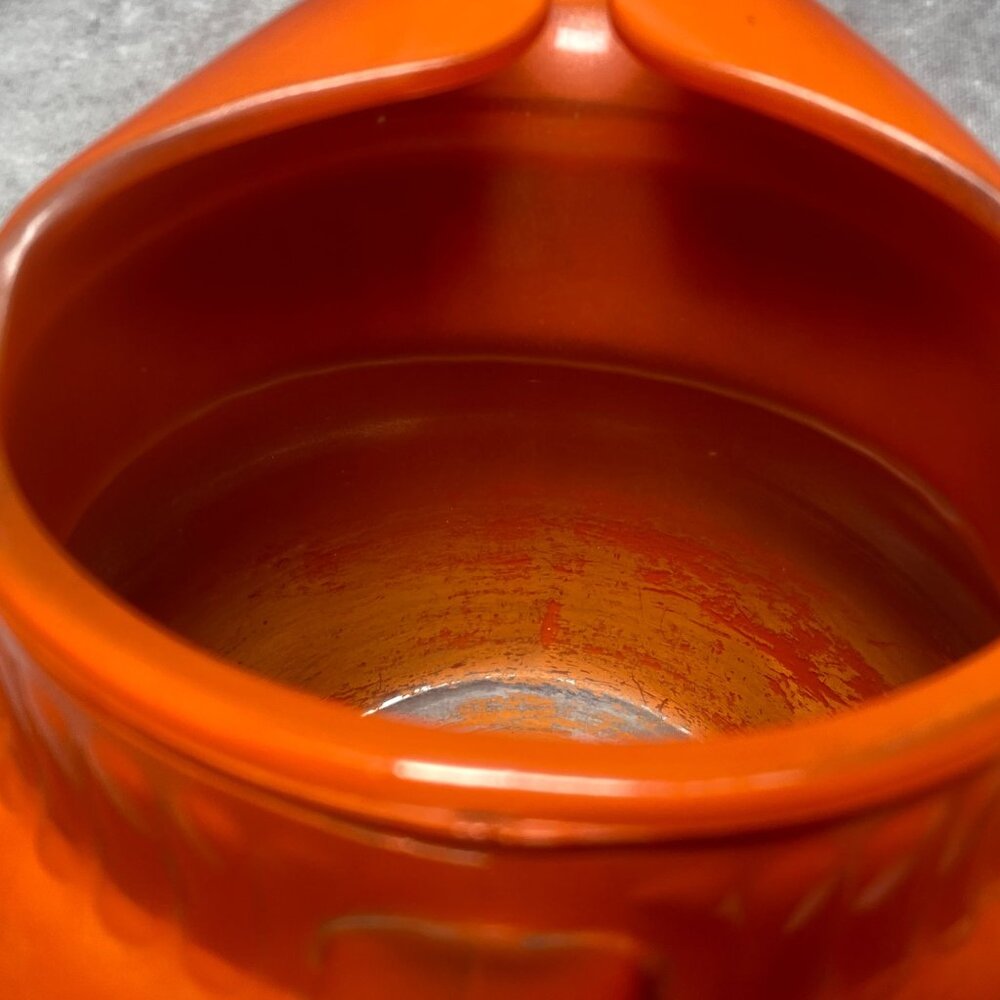 Vintage Anchor Hocking Tilt Ball Orange Ceramic Pitcher Jug & Tumblers Set - Picture 15 of 15